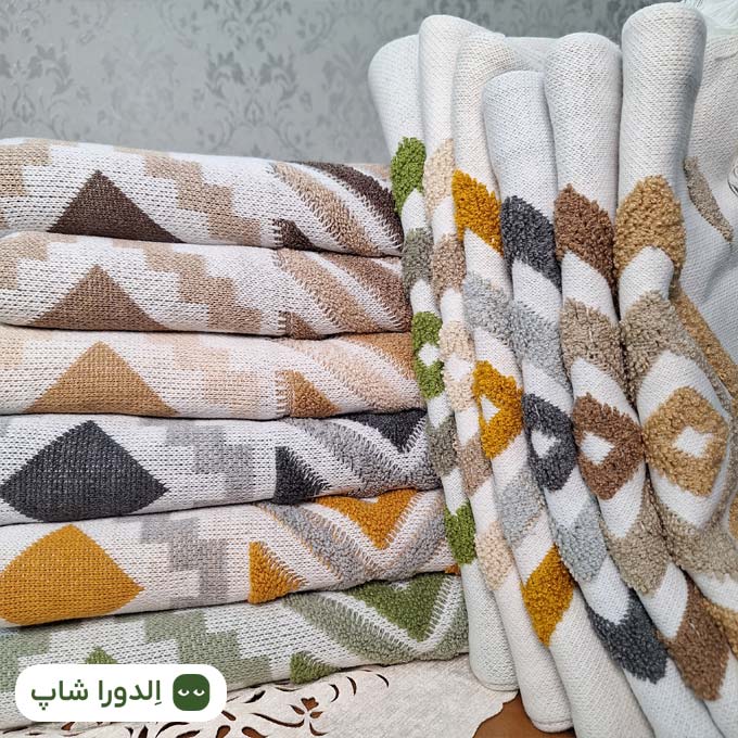 ست رنگی شال و کوسن پانچ