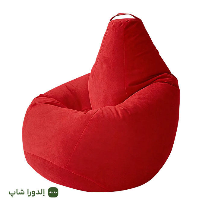 بین‌بگ گلابی با رویه مخمل نرم، شیک و راحت – سایز متوسط