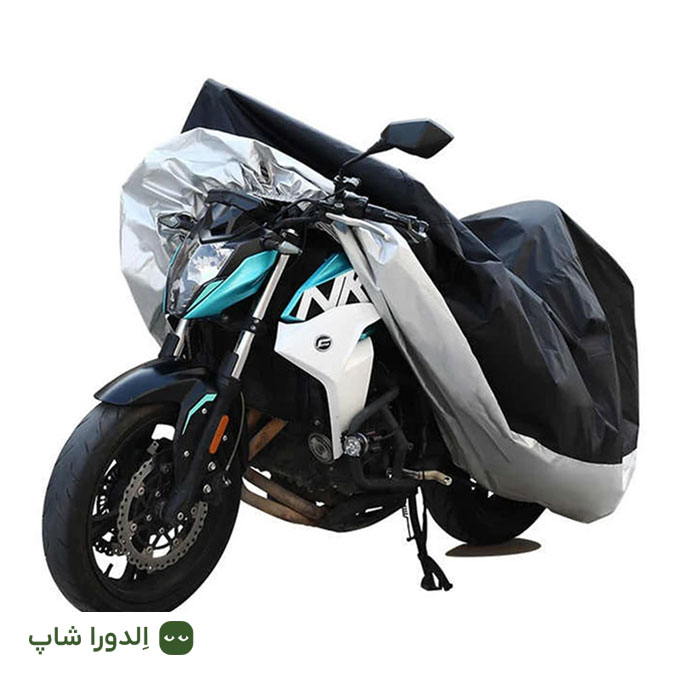 چادر موتورسیکلت مشکی، ضد آب و مقاوم در برابر آفتاب ۴ فصل به همراه کیف